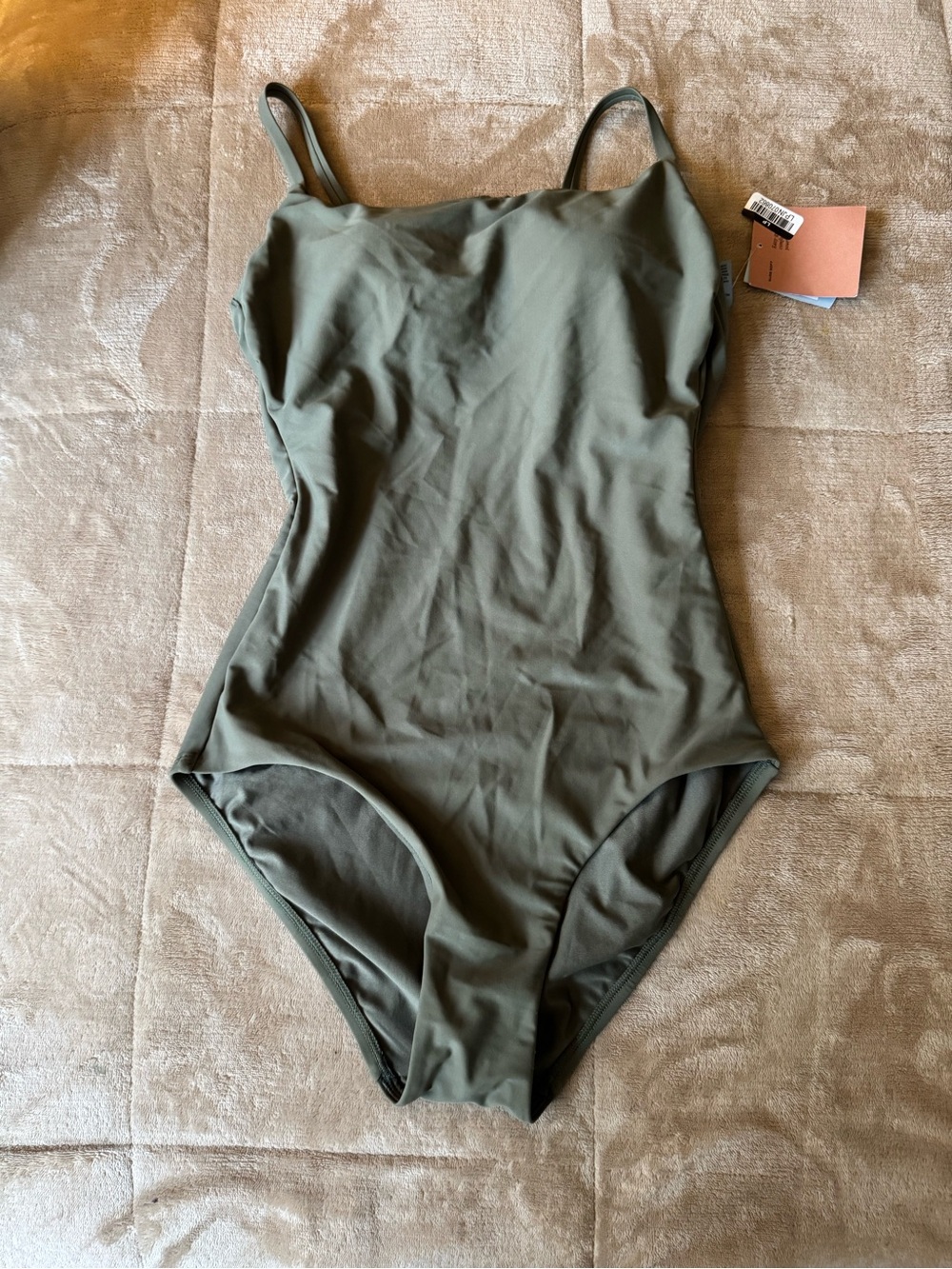 Shade & Shore Olive Green One-Piece Swim Suit M 8/10